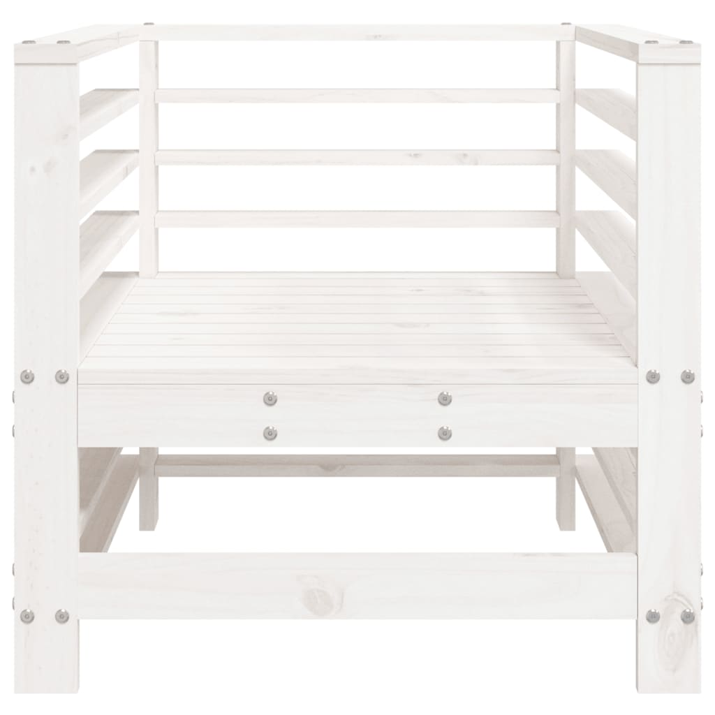 Garden Chairs 2 pcs White Solid Wood Pine